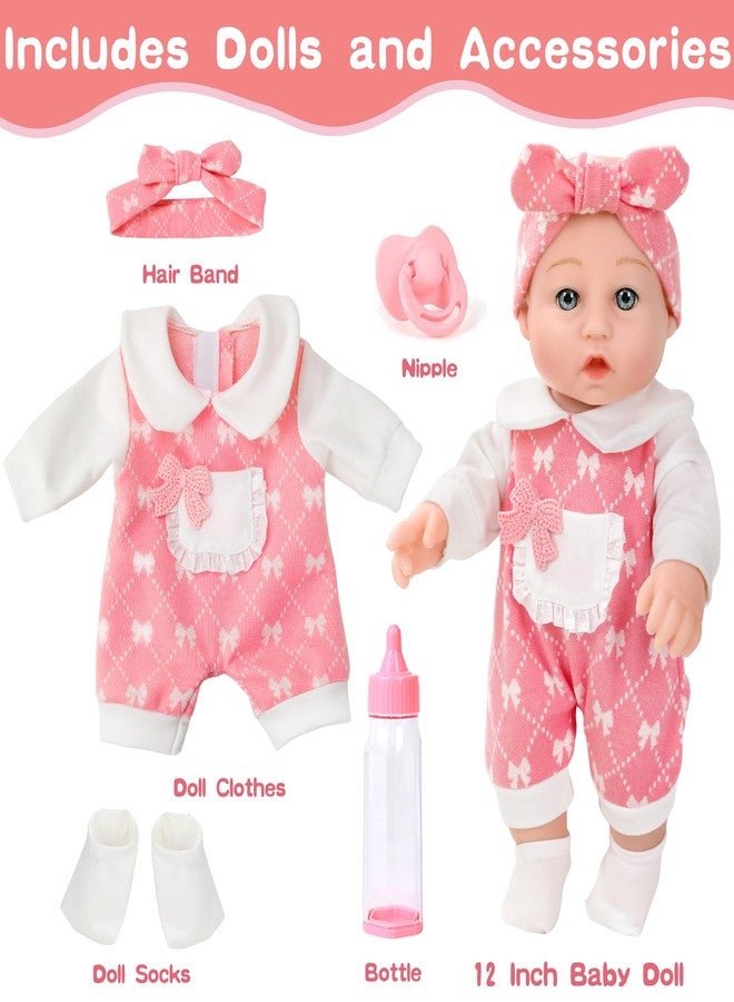 DONTNO 12'' Baby Doll in Gift Box with Clothes Accessories Playset,Pacifier,Feeding Bottle. Gift Idea for Ages 3+ - Image 2